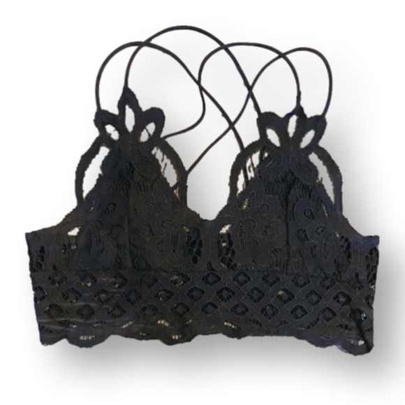 🎈$5 add on. Bralette. Black lace. Double spaghetti straps - Picture 1 of 4